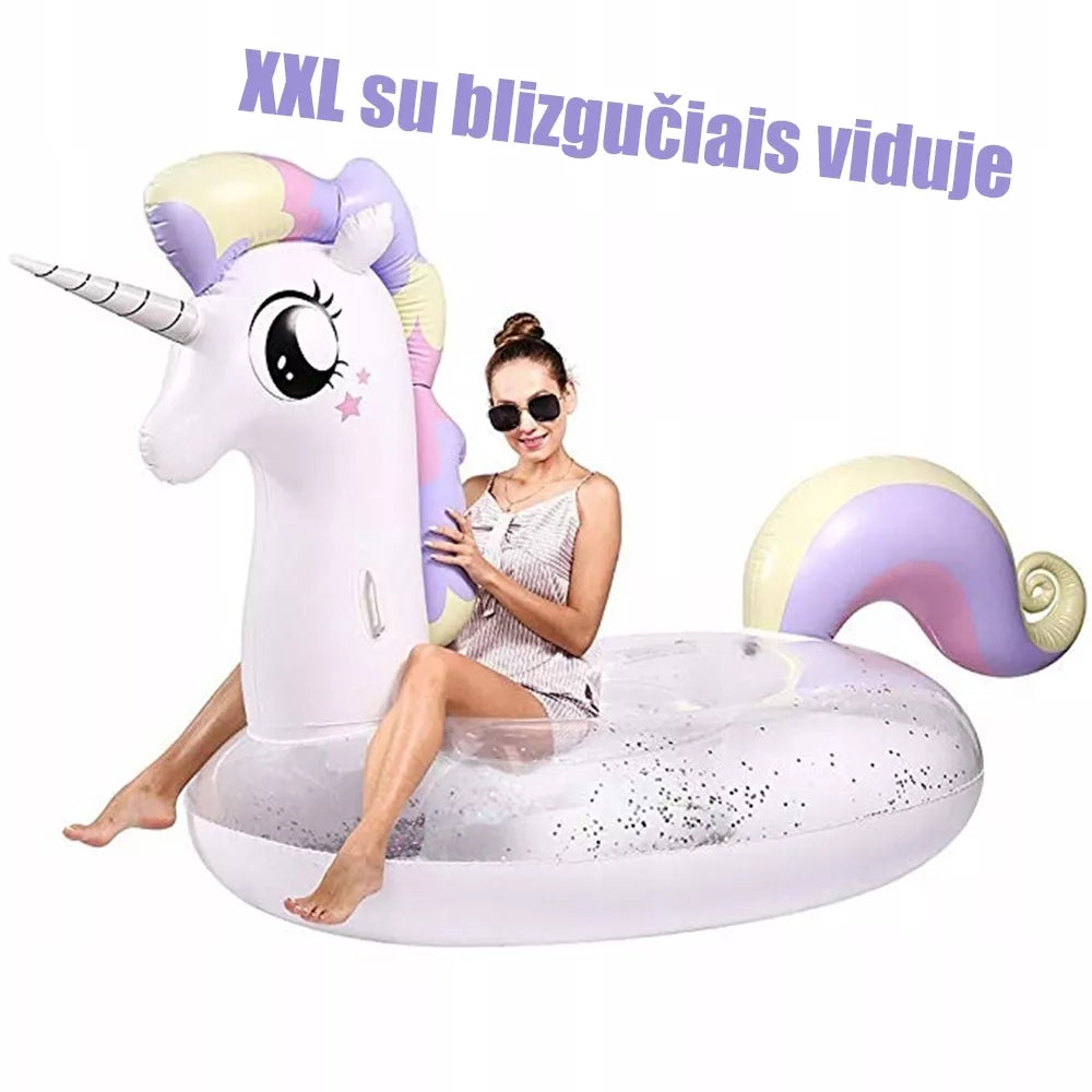 XXL Nafukovací Plávajúci Ostrov "Jednorožec"