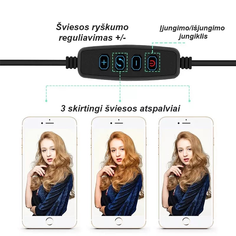 Kruhová lampa na fotografovanie a make-up 24W